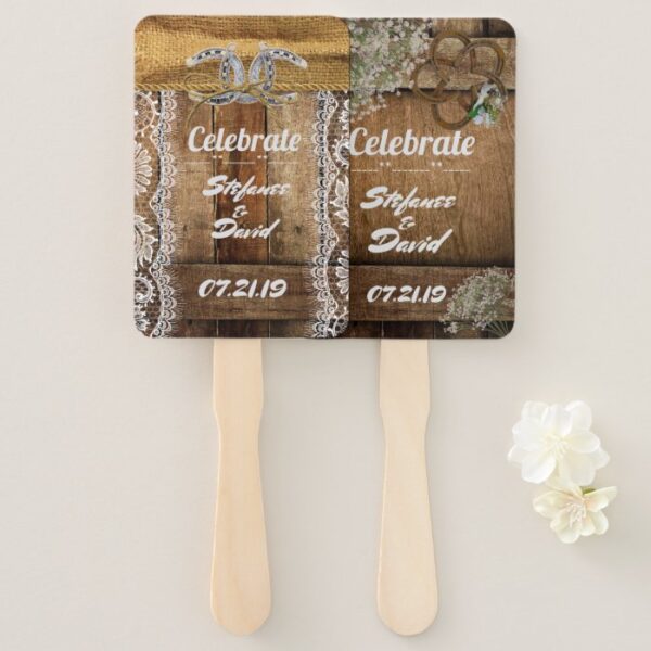 Rustic Country Wedding Set of Fans