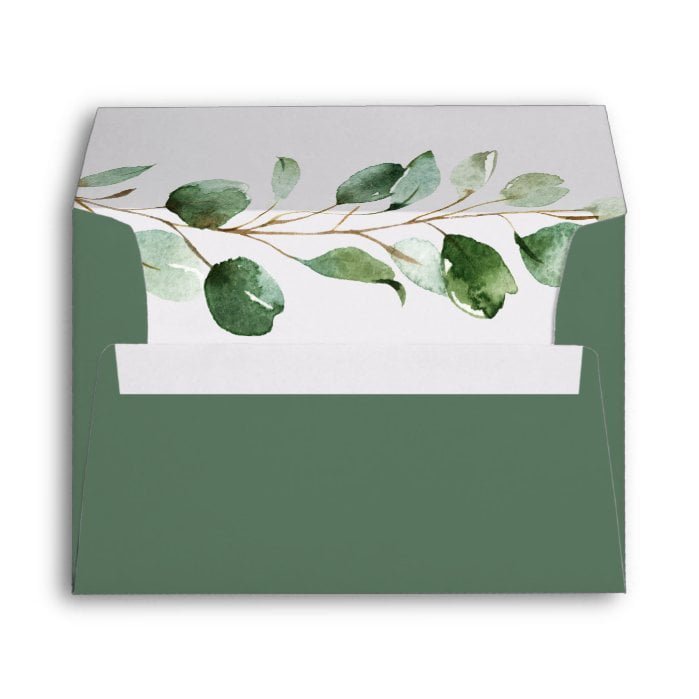Rustic Eucalyptus Greenery Return Address 5x7 Envelope