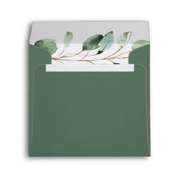 Rustic Eucalyptus Greenery Return Address Square Envelope