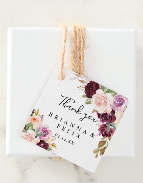 Rustic Floral and Botanical Foliage Wedding Favor Tags