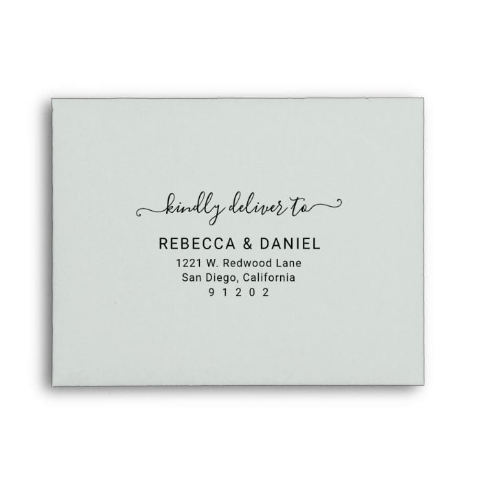 Rustic Greenery Pre-Printed Address Wedding RSVP Envelope