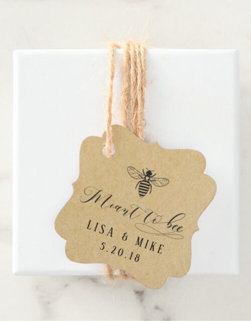 Rustic Kraft Meant to Bee Honey Wedding Favor Tags