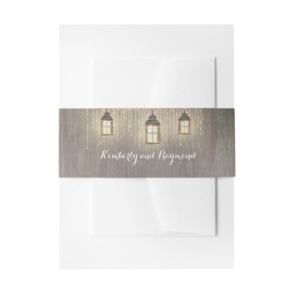 Rustic Lantern Lights Invitation Belly Band