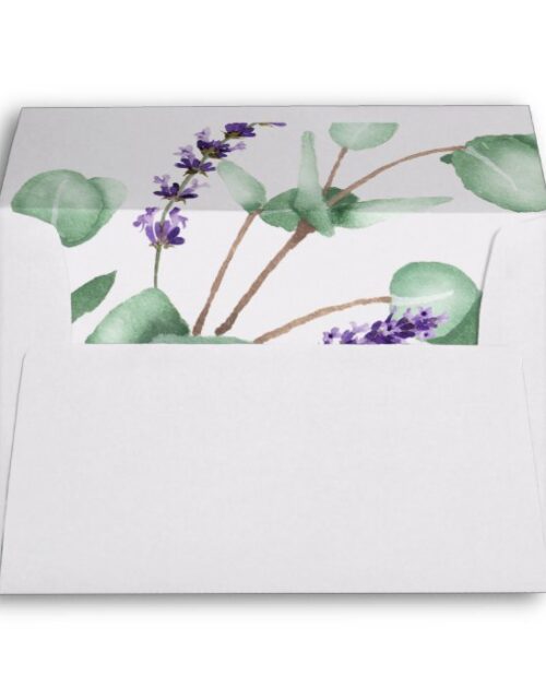 Rustic Lavender and Eucalyptus Wedding Invitation Envelope
