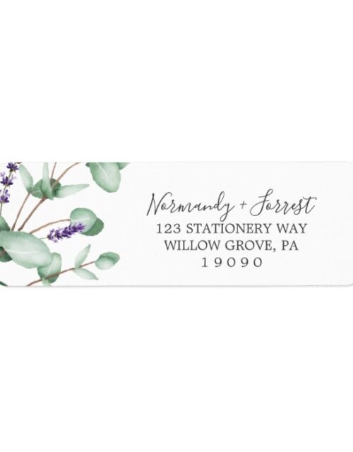 Rustic Lavender & Eucalyptus Return Address Label