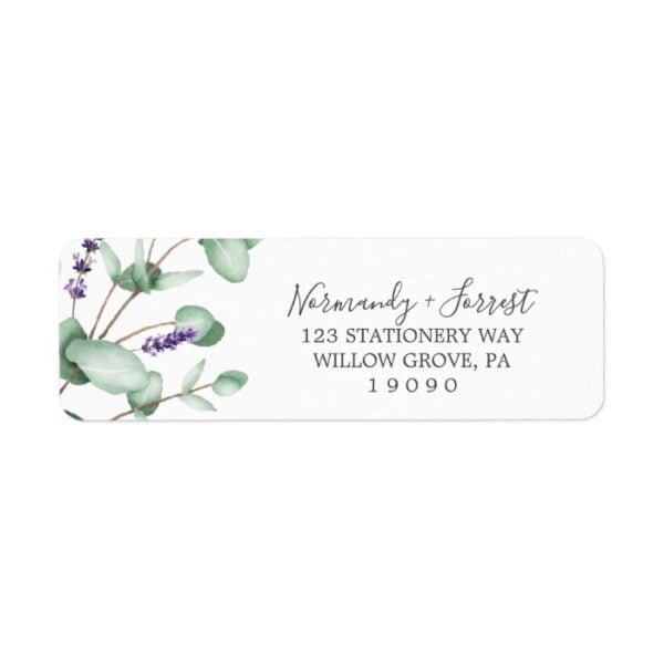 Rustic Lavender & Eucalyptus Return Address Label