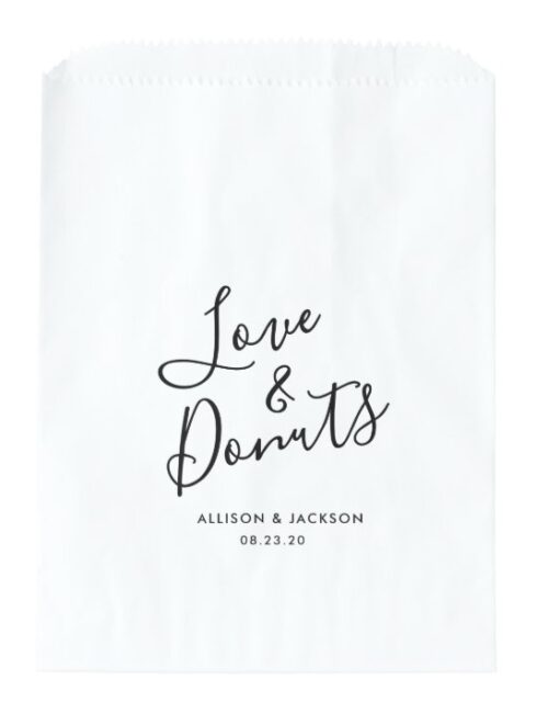 Rustic Love and Donuts Wedding Donuts Favor Bags