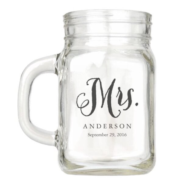 Rustic Mrs. Wedding Mason Jar