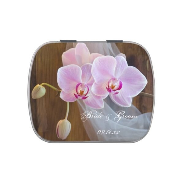 Rustic Orchid Elegance Country Barn Wedding Favor Candy Tin