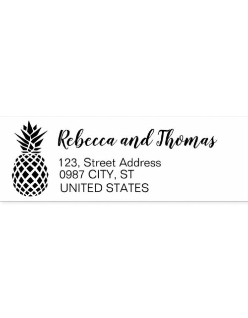 Rustic return address self-inking pineapple stamp