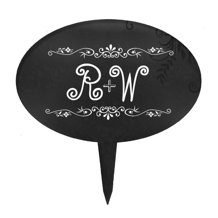 Rustic Vintage Chalkboard Wedding Cake Topper