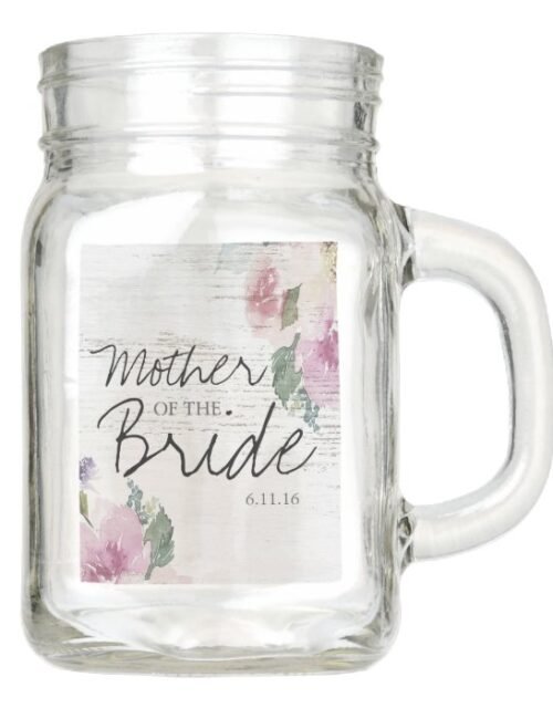 Rustic Vintage Floral Wood Wedding Mother Mason Jar