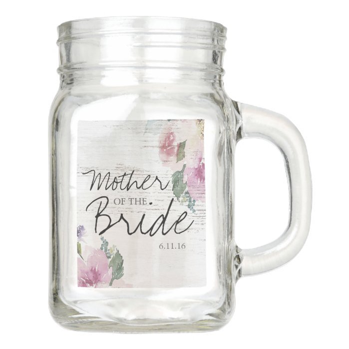 Rustic Vintage Floral Wood Wedding Mother Mason Jar
