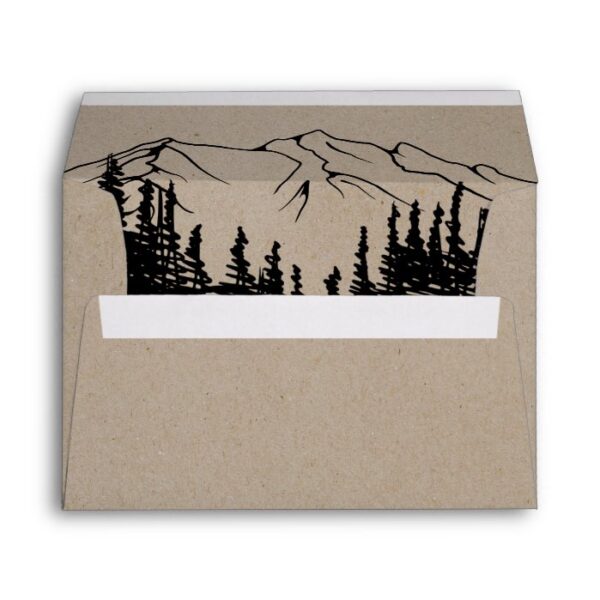 Rustic Woodsy Mountain Wedding Invitation Envelope