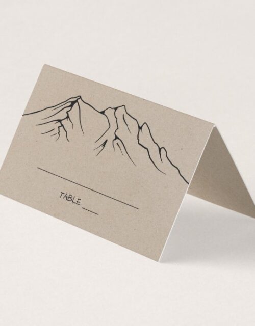 Rustic Woodsy Mountain Wedding Place Card