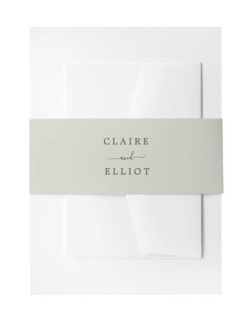 Sage Green Wedding Invitation Belly Band