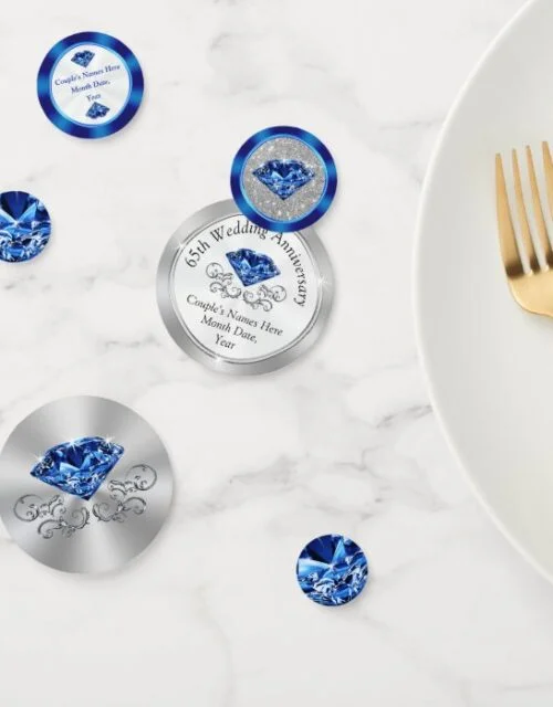 Sapphire Personalized 65th Anniversary Confetti