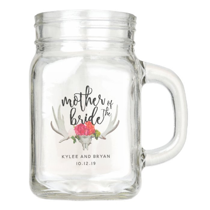 Shabby Chic Deer Antler Mother of the Bride Jar