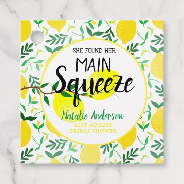 She Found Her Main Squeeze Yellow Lemons Bridal Sh Favor Tags