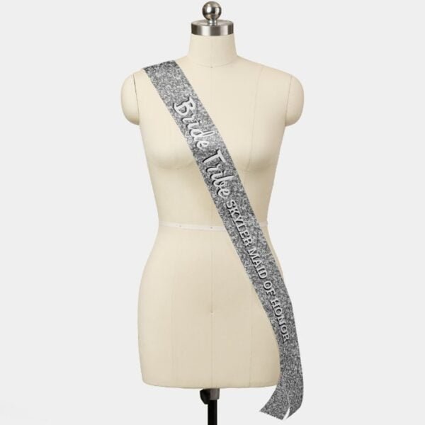 Silver Bride Tribe Glam Wedding Personalized Sash