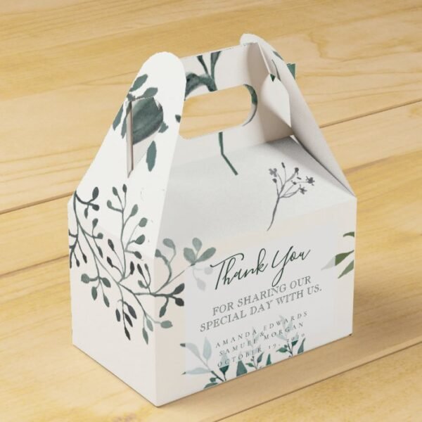 Silvery Green Eucalyptus Wedding Favor Box