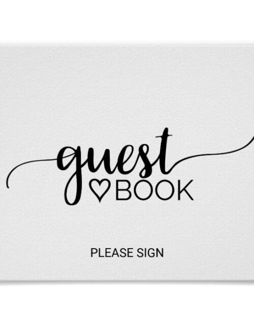 Simple Black Calligraphy Guest Book Sign