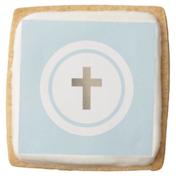 Simple cross faux foil short bread cookie