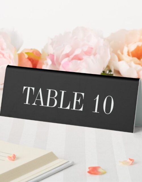 Simple easy to read table tent sign with numbers