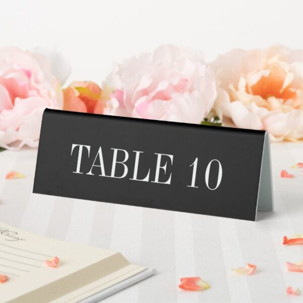 Simple easy to read table tent sign with numbers