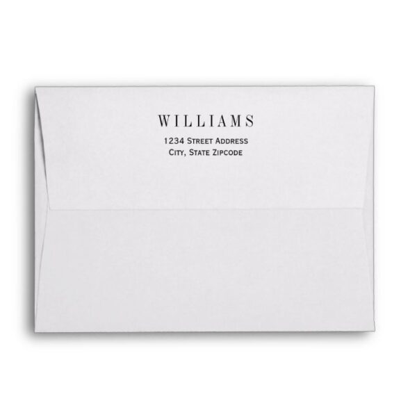 Simple Elegant Black and White Wedding Envelope