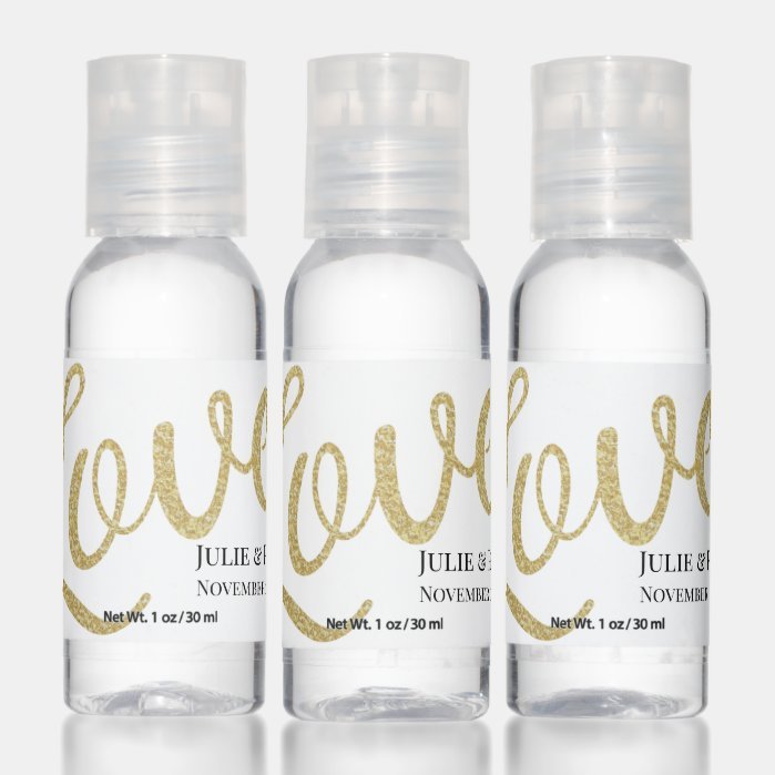 Simply Love Gold Script with Personalization Hand Hand Sanitizer