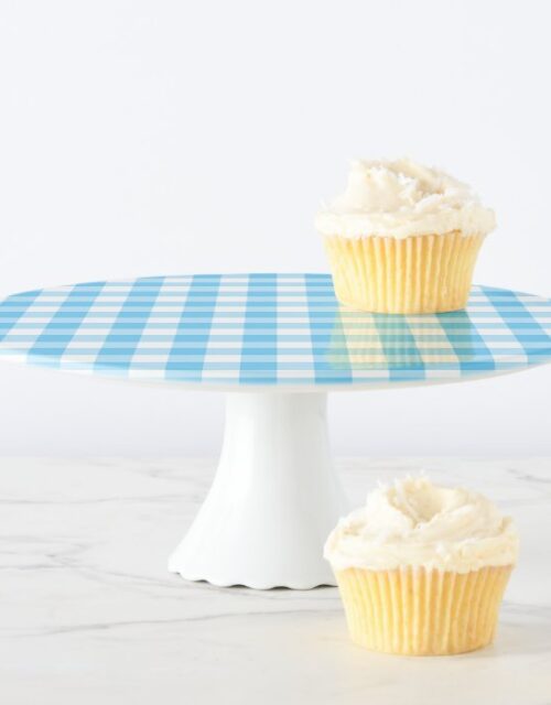 Sky Blue Country Wedding Gingham Cake Stand
