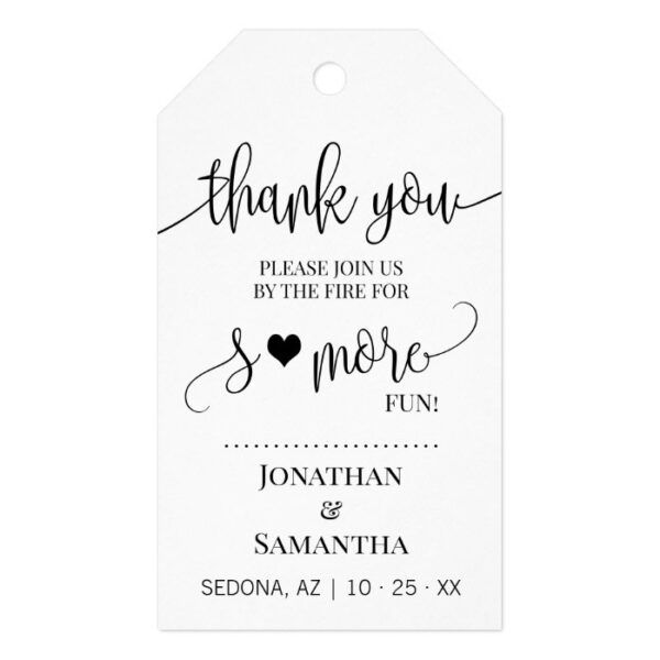 S'more Fun minimalist wedding favor Gift Tags