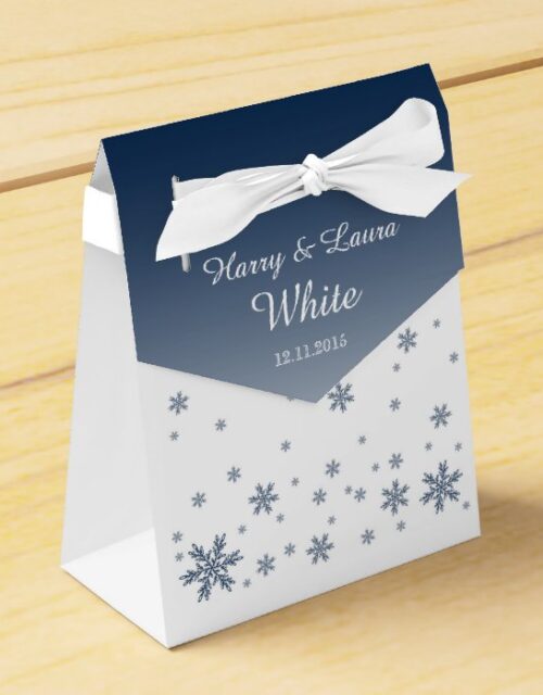 Snowfall Wintry Wedding Favour Bag Favor Box