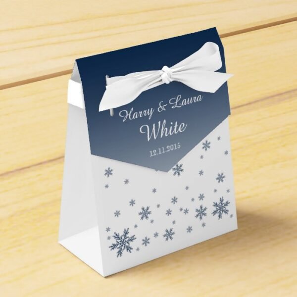 Snowfall Wintry Wedding Favour Bag Favor Box