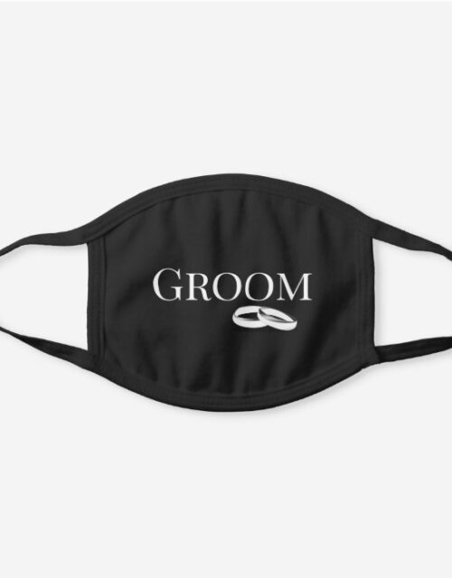 Social Distance Wedding, Groom Gift Ideas Black Cotton Face Mask