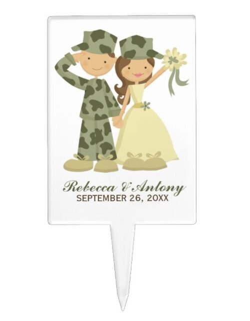 Soldier and Bride Military Wedding Cake Topper