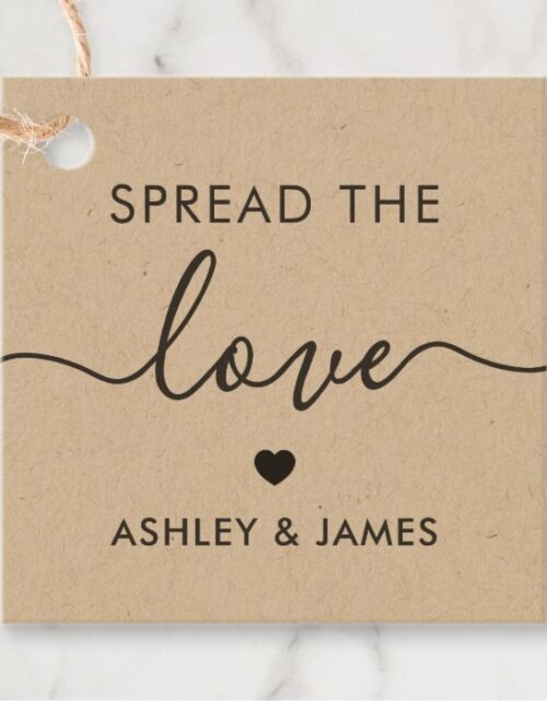 Spread the Love Tag, Wedding Gift Tag, Kraft Favor Tags