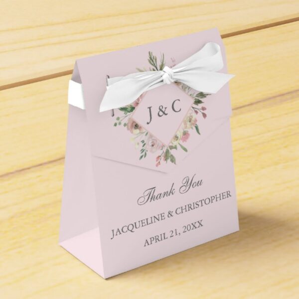 Spring Floral Blush Peony Wedding Favor Box