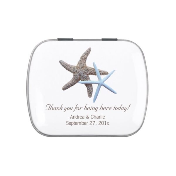 Starfish Couple White Wedding Favor Mint Tin