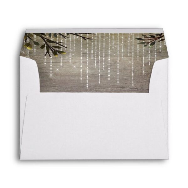 String of Lights and Tree Branches Wedding Envelope