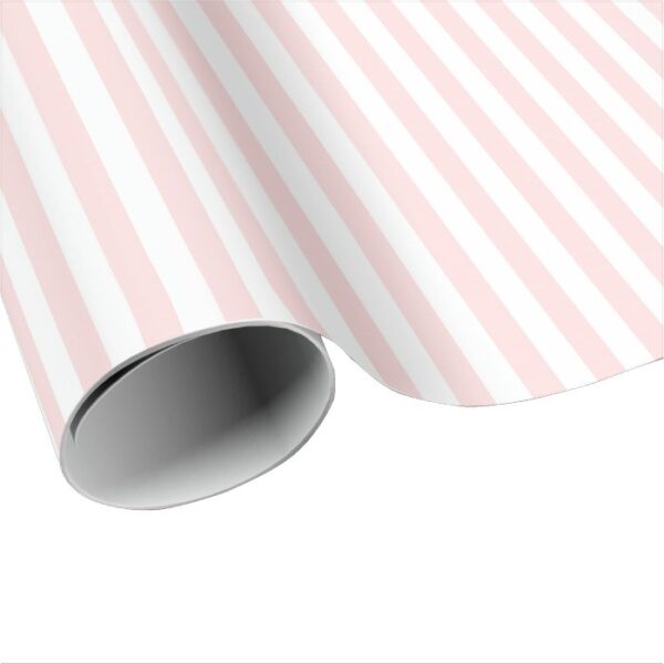 Stripes Pastel Pink Peach White Lines Vip Wrapping Paper