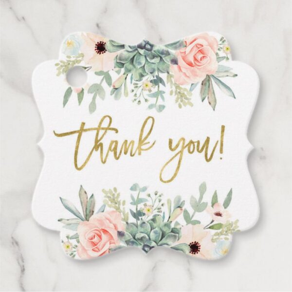 Succulents thank you favor tags