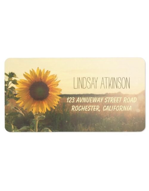 Sunflower Dreamy Nature Wedding Address Labels