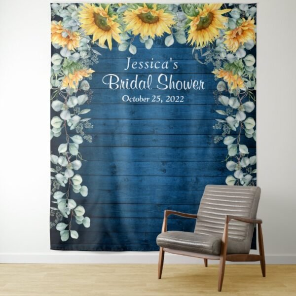 Sunflower Eucalyptus Bridal Shower Photo Backdrop