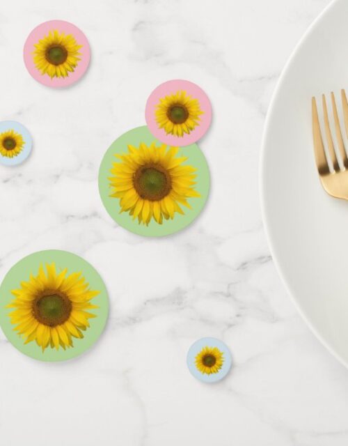 Sunflower Pastel Floral Table Confetti