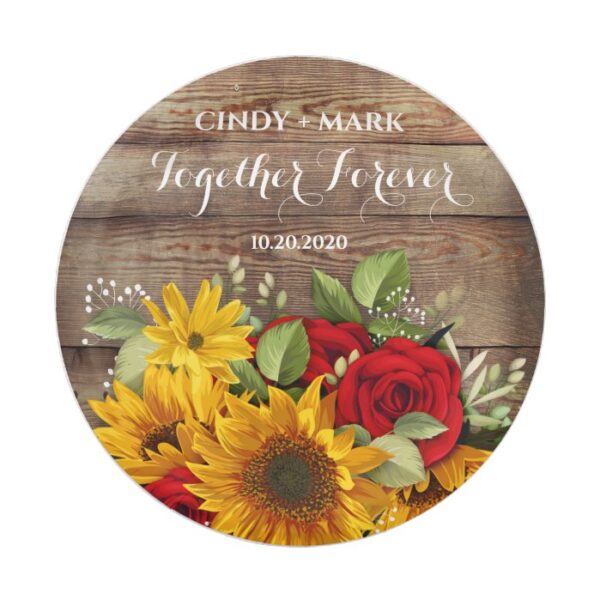 Sunflower & Roses Wedding Party Plates