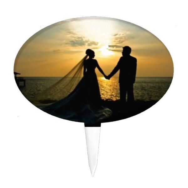 Sunrise Beach Wedding Cake Topper