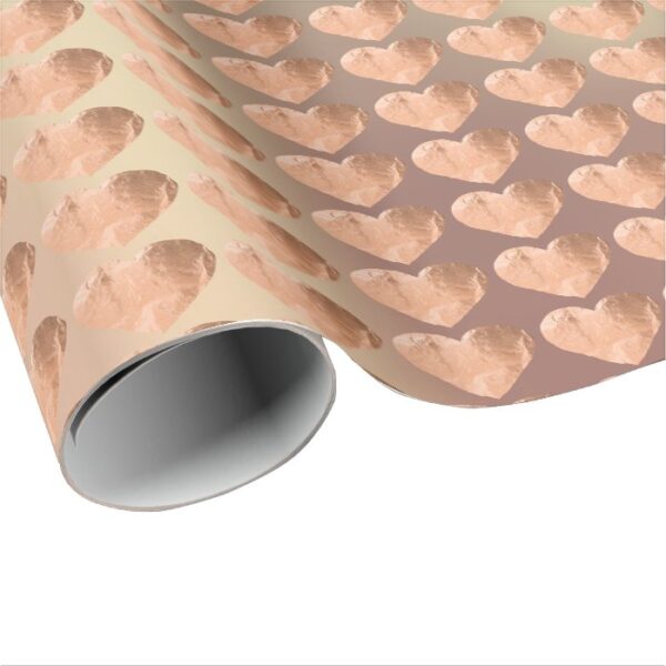 Sweat Heart Blush Pink Rose Gold Pearly Metallic Wrapping Paper