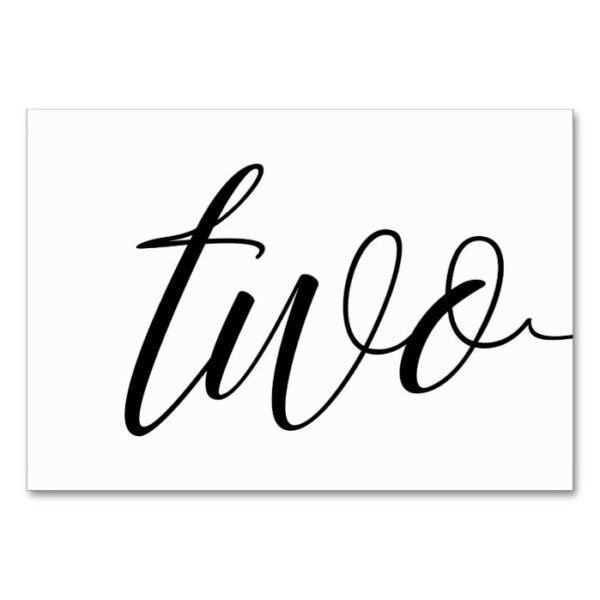 Table Numbers - Luxe Typography (Black) 2